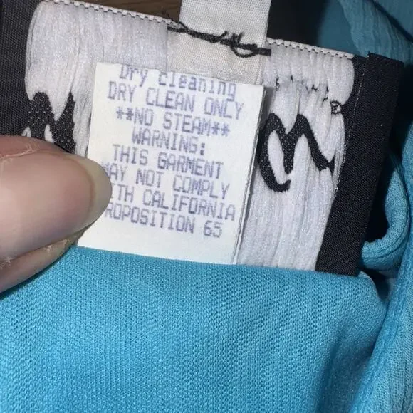 VTG 80s Ursula of Switzerland Mother Of Bride 16w Aqua Gown Tiered Sleeveless - Picture 9 of 9